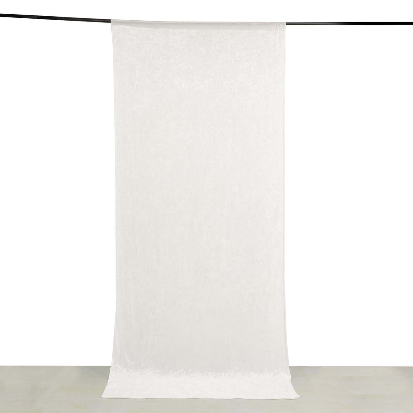 White Crushed Velvet Backdrop Curtain â€“ 5ft x 12ft Event Drape with Rod Pocket, Privacy Panel for Photo Booths & Events
