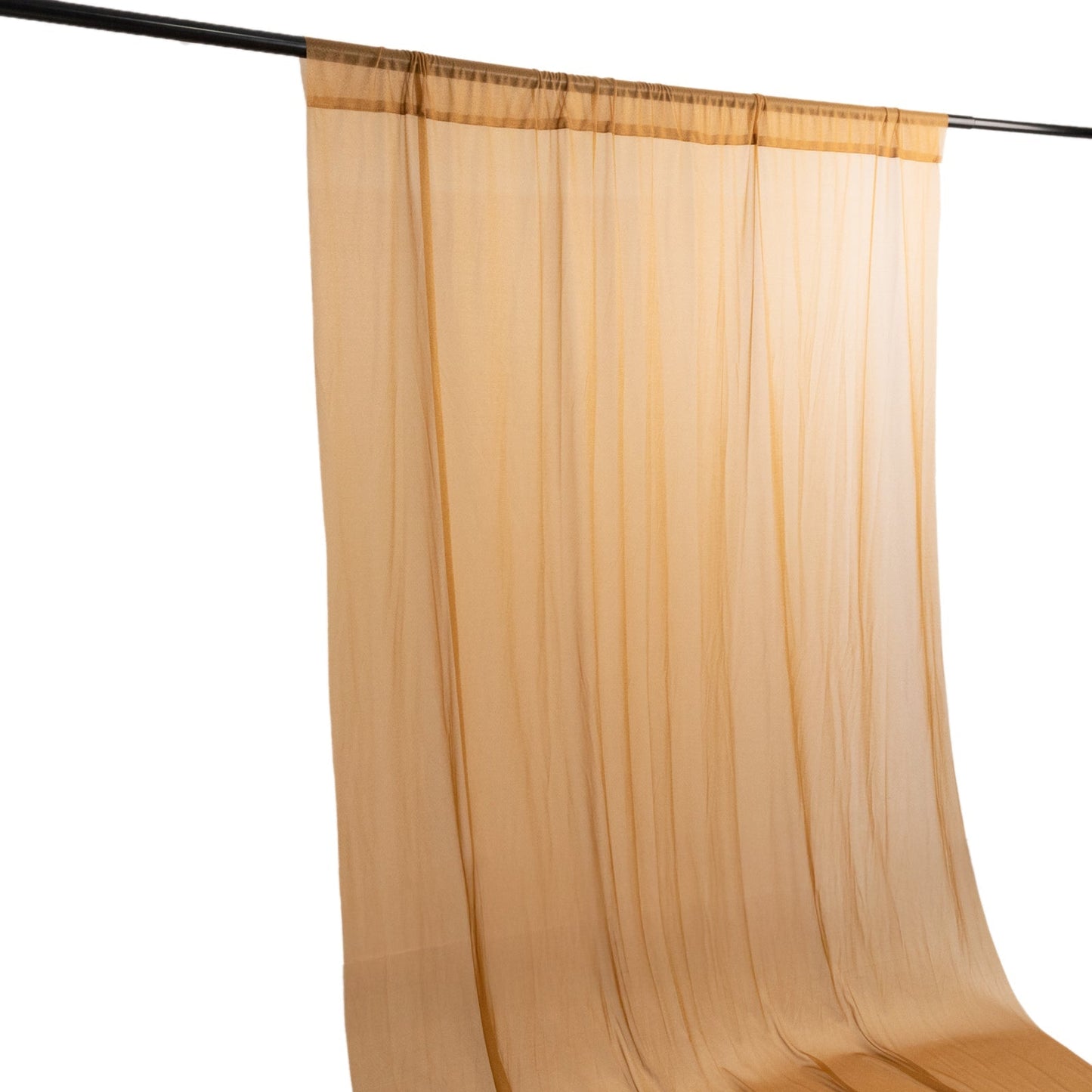 Gold Sheer Backdrop Drape â€“ 5ft x 14ft Wedding Arch & Ceiling Decor Panel, Wrinkle Free with Soft Shimmer