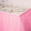 Tulle 21ft Table Skirt Pink/Rose Quartz - 4 Layer Pleated Tutu Table Cover