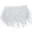 39" White Real Ostrich Feather Fringe Trim With Satin Ribbon Tape