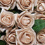 24 Roses 2" Champagne Artificial Foam Flowers With Stem Wire and Leaves