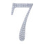 Decorative Rhinestone Number "7" Stickers, Glitter Adhesive Craft Numbers Silver DIY Sparkle Embellishments 8"