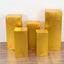 Set of 5 Metallic Gold Spandex Rectangle Pedestal Stand Covers, Stretchable Pillar Prop Covers - 160 GSM