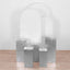 Set of 5 Metallic Silver Spandex Rectangle Pedestal Stand Covers, Stretchable Pillar Prop Covers - 160 GSM