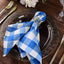 5 Pack Polyester 15"x15" Napkins Blue/White Buffalo Plaid Gingham Style Cloth Napkins