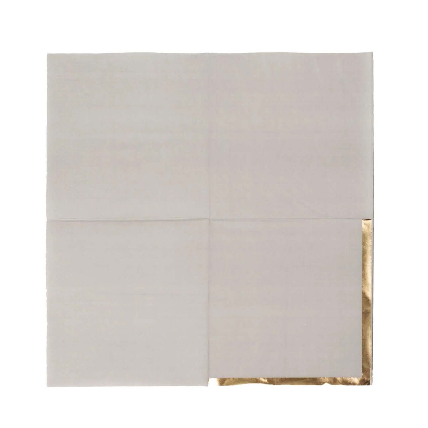 50-Pack Paper Beverage Napkins Gray with Gold Foil Edge - 2 Ply Disposable Soft 18GSM Cocktail Napkins 5"x5"