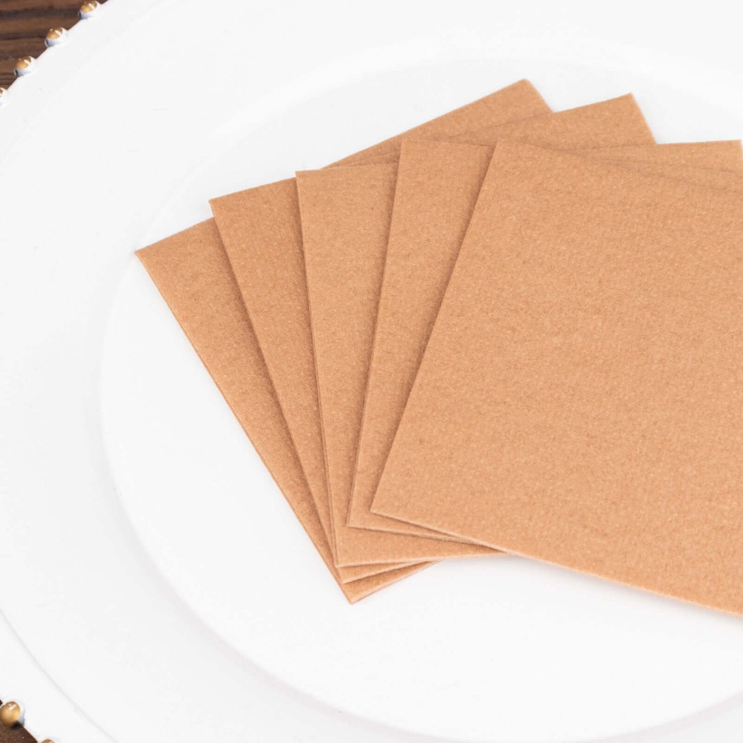 20 Pack Linen-Like Paper 5"x5" Napkins Terracotta (Rust) - Highly Absorbent Airlaid Napkins
