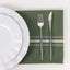 10 Pack Premium Spun Polyester 18"x22" Napkins Dusty Sage Green/White Bistro Style - Highly Absorbent Cotton-Like Feel Cloth Napkins