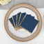 50-Pack Paper Beverage Napkins Navy Blue with Gold Foil Edge - 2 Ply Disposable Soft 18GSM Cocktail Napkins 5"x5"