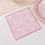 25-Pack Paper Cocktail Napkins with French Toile Print White/Pink - Highly Absorbent 2 Ply Disposable Napkins 6.25"x6.25"