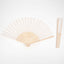5 Pack White Asian Silk Folding Fans Party Favors, Oriental Folding Fan Favors