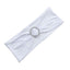 5 Pack Stretch Spandex Chair Sashes White - Classy Reusable Chair Bands with Silver Diamond Ring Slide Buckle 5"x14"