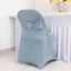 Stretch Spandex Chair Cover Dusty Blue for Folding Chairs - Secure Fit Slipcover with Silver Rhinestone Buckled Sash Band