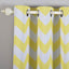 2 Pack White Yellow Chevron Design Thermal Blackout Curtains With Chrome Grommet Window Treatment Panels - 52"x108"