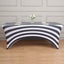 Stretch Spandex 72"x30" Rectangle Tablecloth Black/White Vertical Stripes - Durable Form-Fitting Table Cover for Events & Presentations