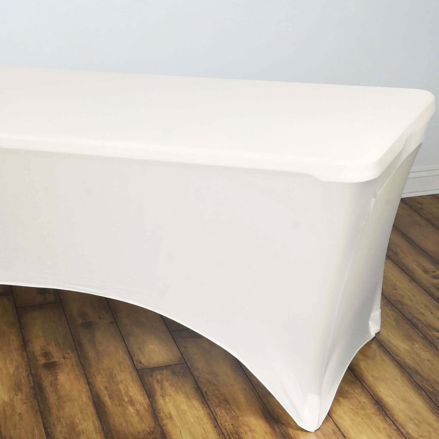 Stretch Spandex 96"x30" Rectangle Table Cover Ivory - Durable Form-Fitting Tablecloth