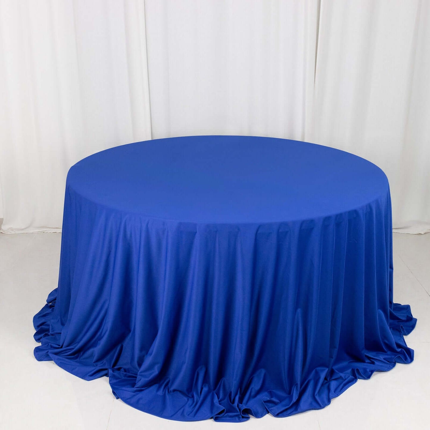Scuba Round 132" Tablecloth Royal Blue - Wrinkle Free & Stain Resistant Seamless Table Cover