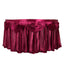 Satin 14ft Table Skirt Burgundy - Pleated Double Drape Table Cover