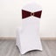 5 Pack Spandex Chair Sashes Burgundy with Gold Rhinestone Buckles - Reusable Four-Way Stretch Sash Bands 5"x14"