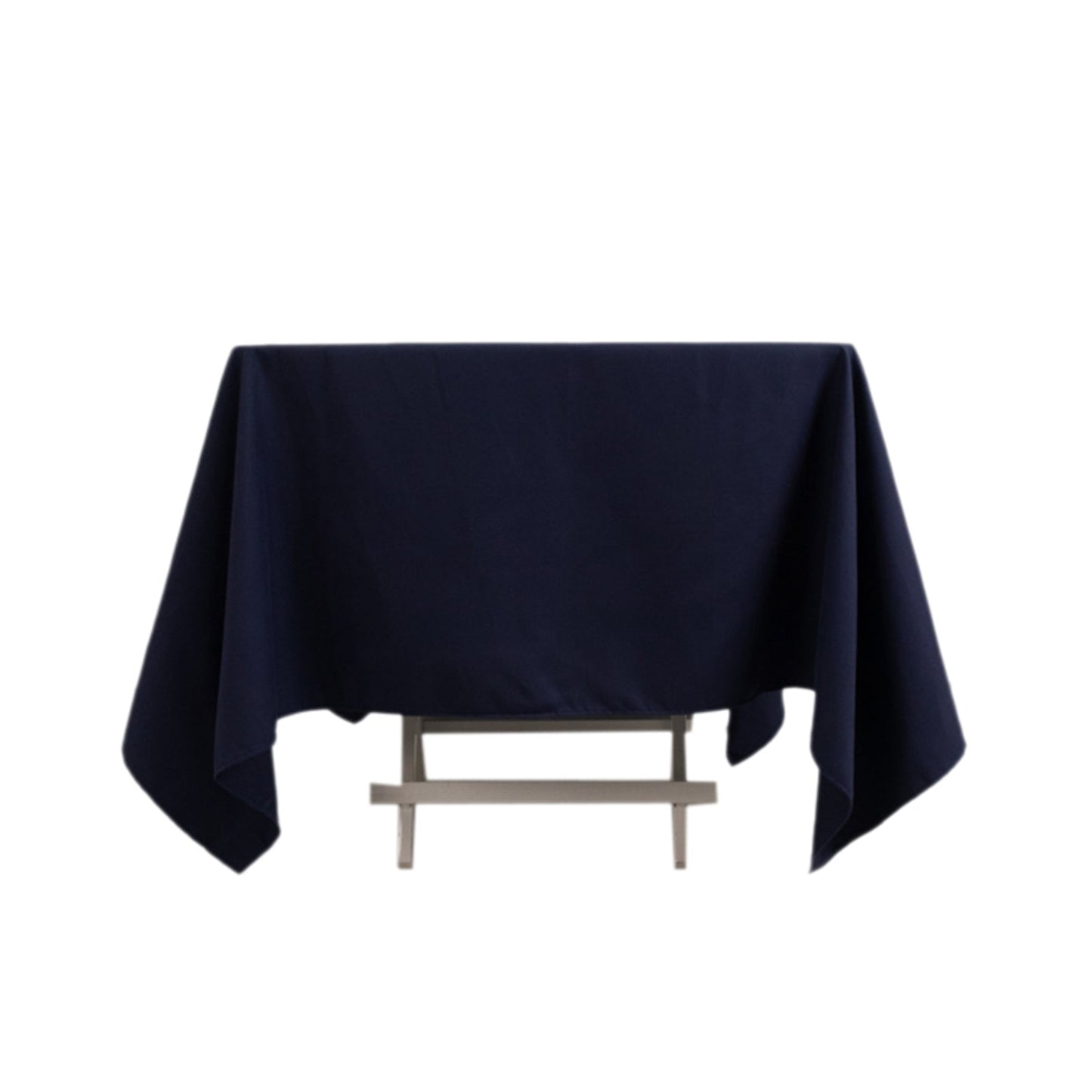 Cotton Blend 70"x70" Square Tablecloth Navy Blue - Wrinkle-Resistant Fabric Table Cover
