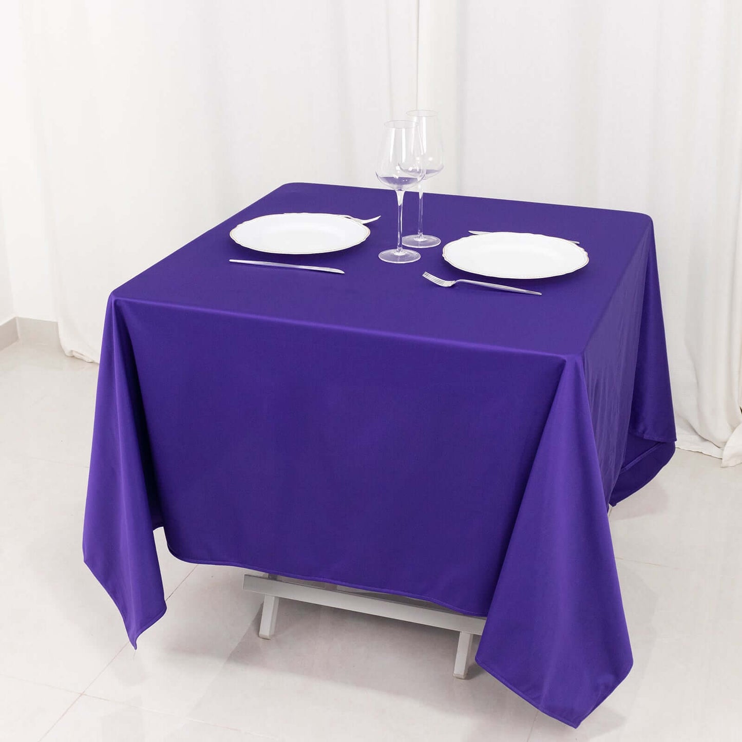 Scuba Square 70"x70" Tablecloth Purple - Wrinkle Free & Stain Resistant Table Cover