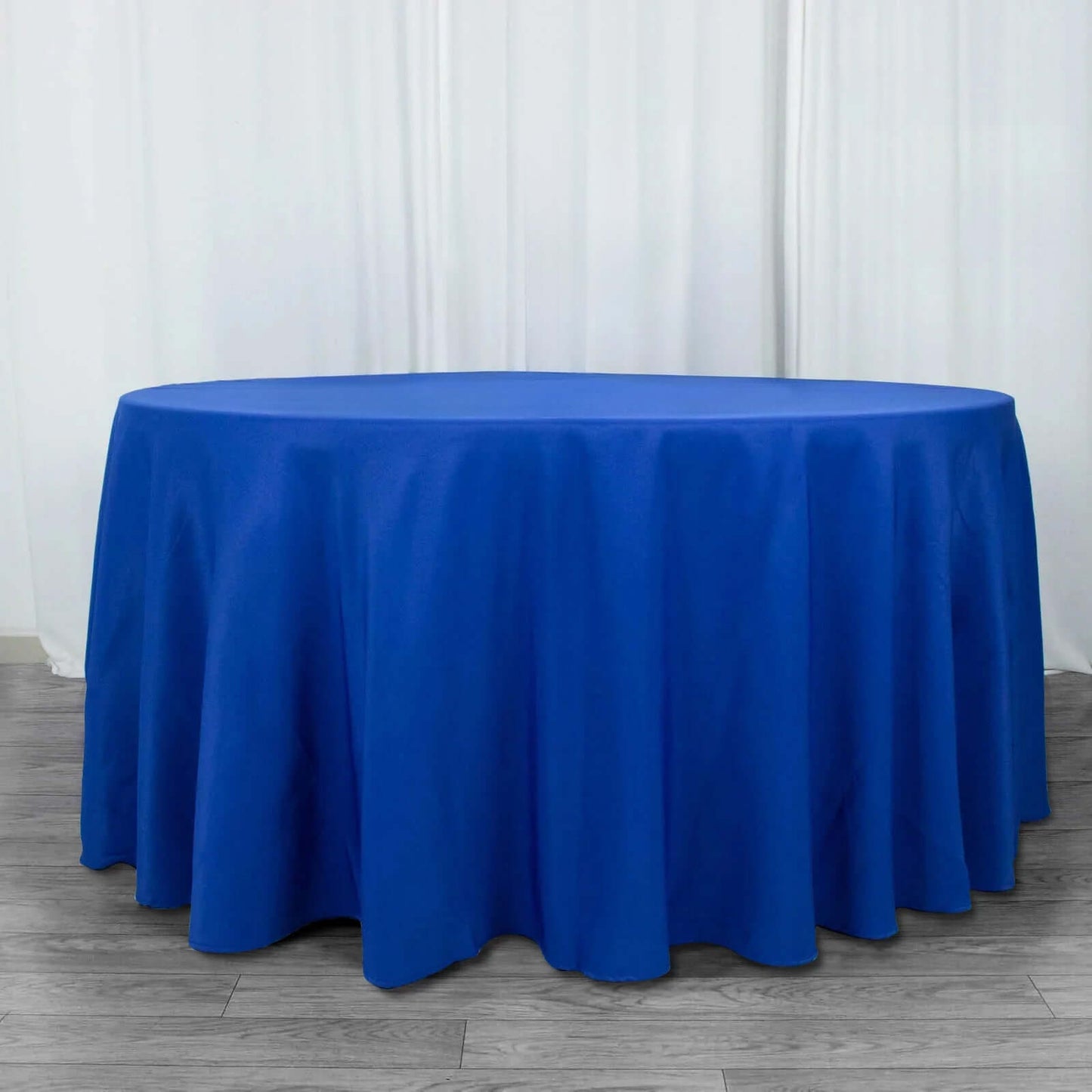 Premium Polyester 120" Round Tablecloth Royal Blue - Seamless 220GSM Wrinkle-Resistant Table Cover