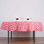 Polyester 70" Round Tablecloth White/Red - Checkered Buffalo Plaid Table Cover