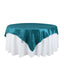 Taffeta 72"x72" Table Overlay Square Tablecloth Peacock Teal - Accordion Crinkle Table Cover