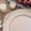 6-Pack Acrylic Round Charger Plates 13" in Nude Taupe with Gold Embossed Baroque Rim, Antique Decorative Dinner Party Charger Tableware