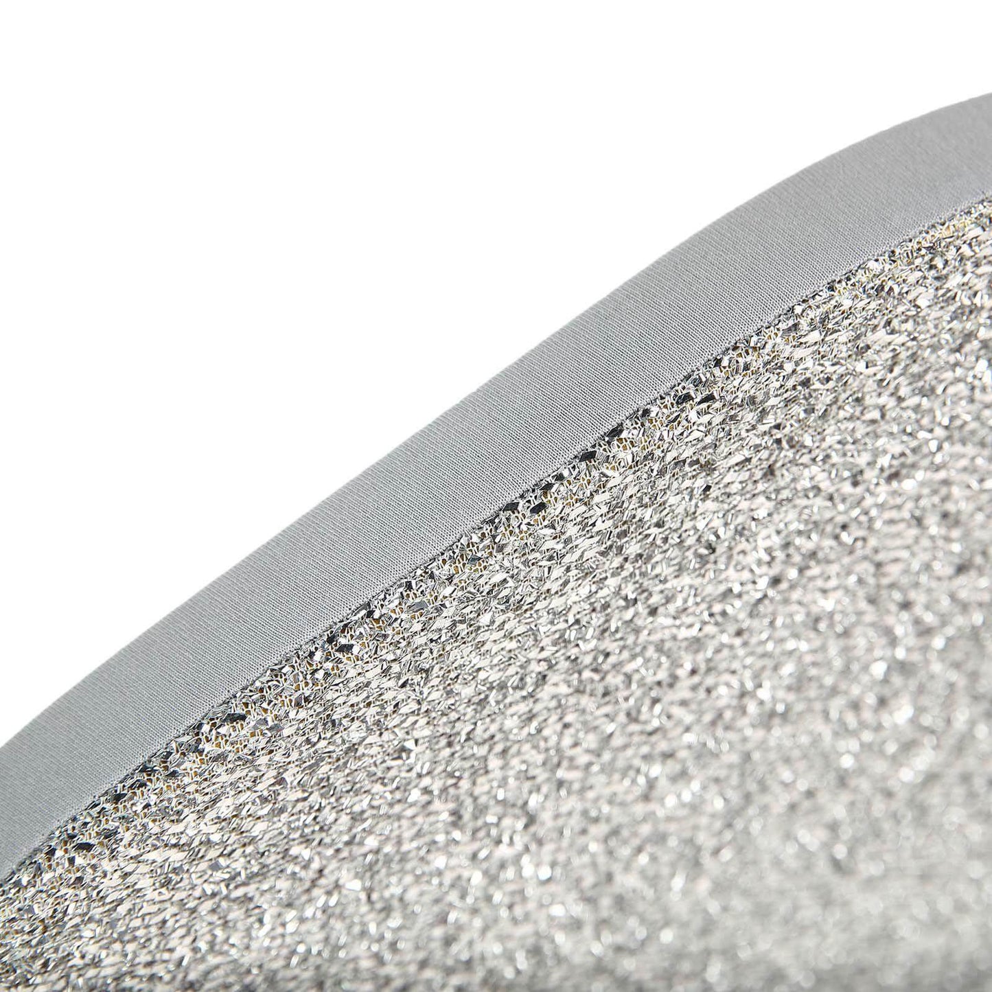 Spandex Chair Cover with Metallic Shimmer Tinsel Back for Banquet Chairs Silver - Fitted Slipcover