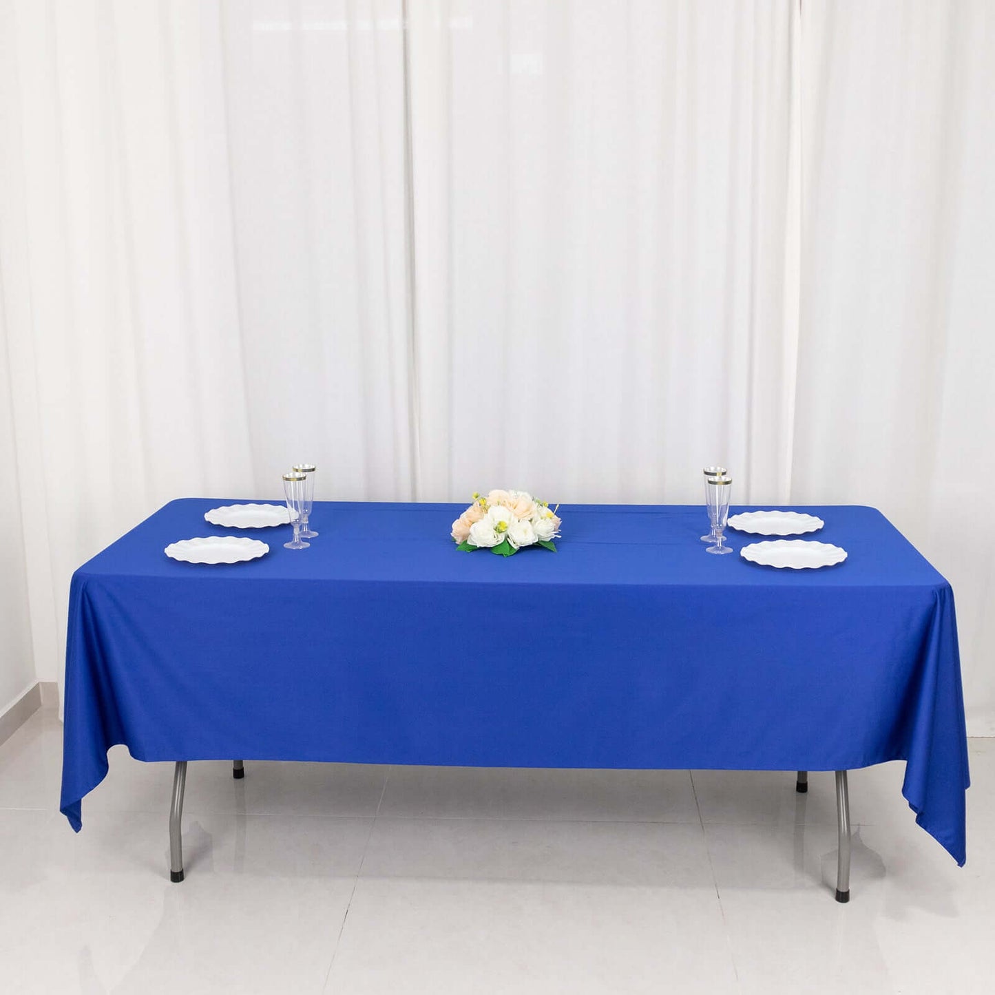 Scuba Rectangular 60"x102" Tablecloth Royal Blue - Wrinkle Free & Stain Resistant Table Cover