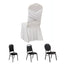 White Spandex Banquet Chair Cover with Ruffle Skirt & Cross Back Sash â€“ Stretch Slipcover for Events