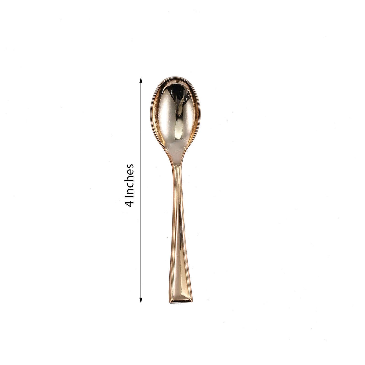 24-Pack Plastic Mini Dessert Spoons Gold - Heavy Duty Disposable Silverware 4"