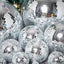 4 Pack 8" Silver Foam Disco Mirror Ball With Hanging Ring, Holiday Party Decor