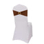 5 Pack Spandex Chair Sashes Cinnamon Brown with Gold Rhinestone Buckles - Reusable Four-Way Stretch Sash Bands 5"x14"