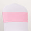 5 Pack Spandex Chair Sashes Pink with Gold Rhinestone Buckles - Reusable Four-Way Stretch Sash Bands 5"x14"