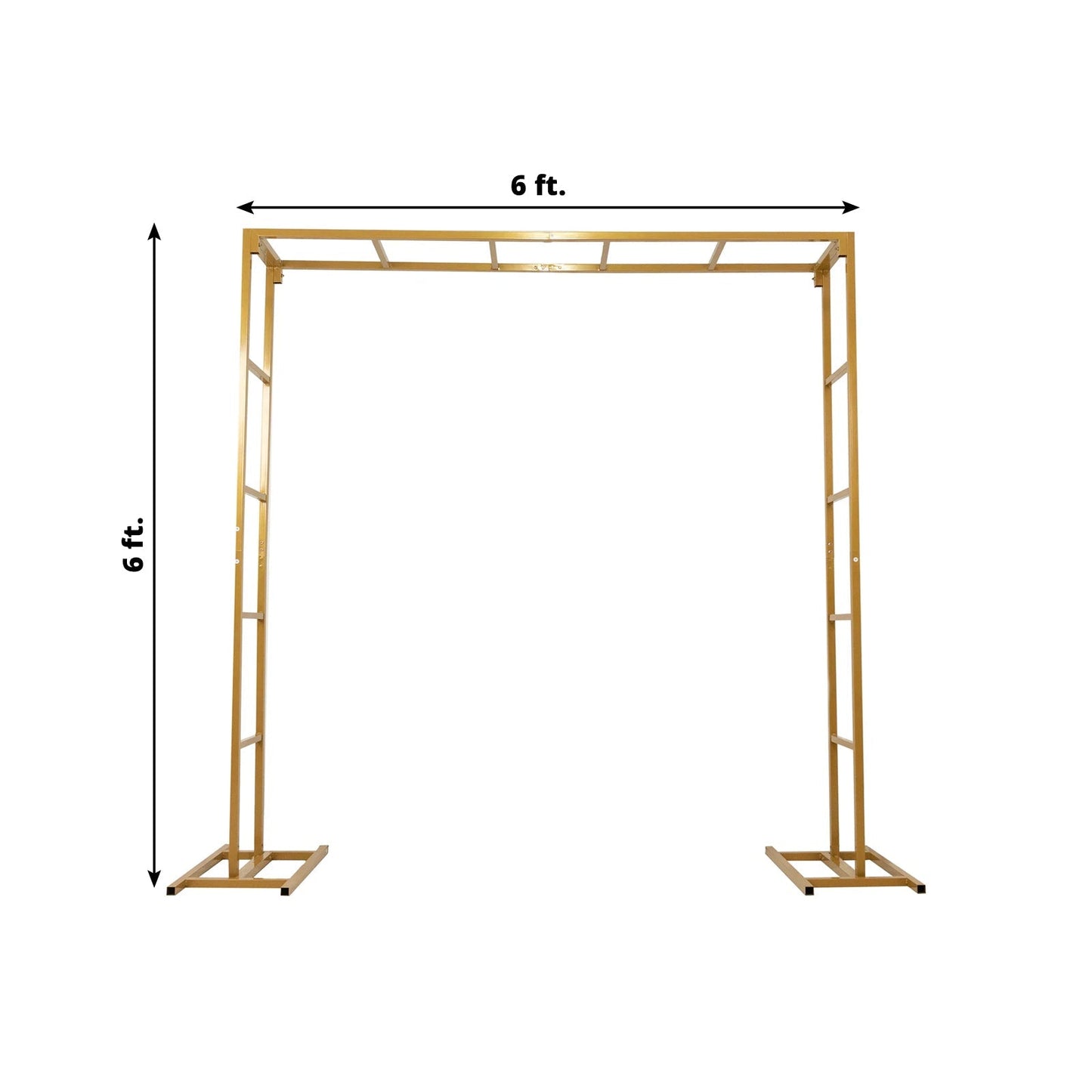 6ftx6ft Gold Square Arbor - Freestanding 6' High Over the Table Stand, Backdrop Stand with Double Frame for Floral Balloon DÃ©cor