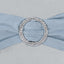 5 Pack Stretch Spandex Chair Sashes Dusty Blue - Reusable Chair Bands with Silver Diamond Ring Slide Buckle 5"x14"