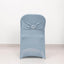 Stretch Spandex Chair Cover Dusty Blue for Folding Chairs - Secure Fit Slipcover with Silver Rhinestone Buckled Sash Band