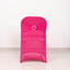 Stretch Spandex Chair Cover Fuchsia for Folding Chairs - Secure Fit Slipcover with Silver Rhinestone Buckled Sash Band