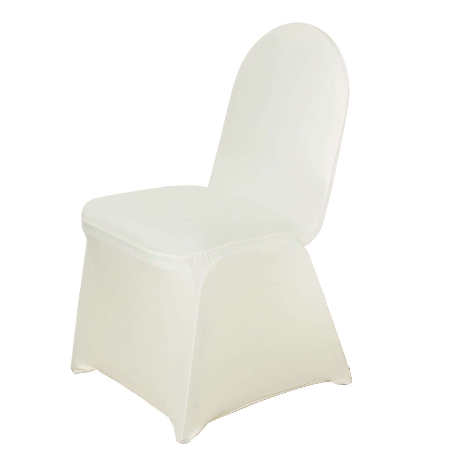Spandex Chair Cover for Banquet Chairs Ivory - Stretch 160GSM Fabric with Slip-On Slipcover