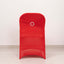 Stretch Spandex Chair Cover Red for Folding Chairs - Secure Fit Slipcover with Silver Rhinestone Buckled Sash Band