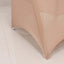 Spandex Chair Cover with Silver Rhinestone Buckled Sash Band Nude - Stretch Fitted Slipcover