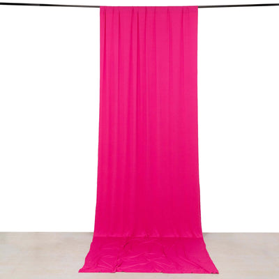 Fuchsia 4-Way Stretch Spandex Event Curtain Drapes Wrinkle Free Backdrop Event Panel with Rod Pockets - 5ftx14ft