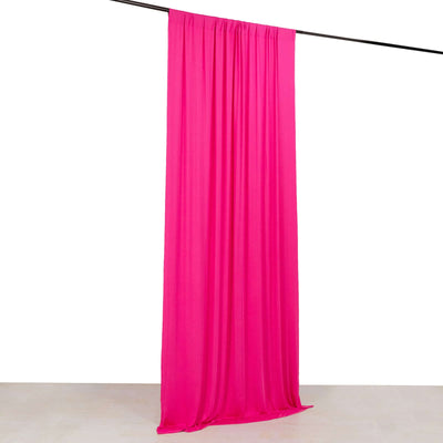 Fuchsia 4-Way Stretch Spandex Event Curtain Drapes Wrinkle Free Backdrop Event Panel with Rod Pockets - 5ftx10ft