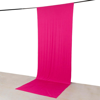 Fuchsia 4-Way Stretch Spandex Event Curtain Drapes Wrinkle Free Backdrop Event Panel with Rod Pockets - 5ftx14ft