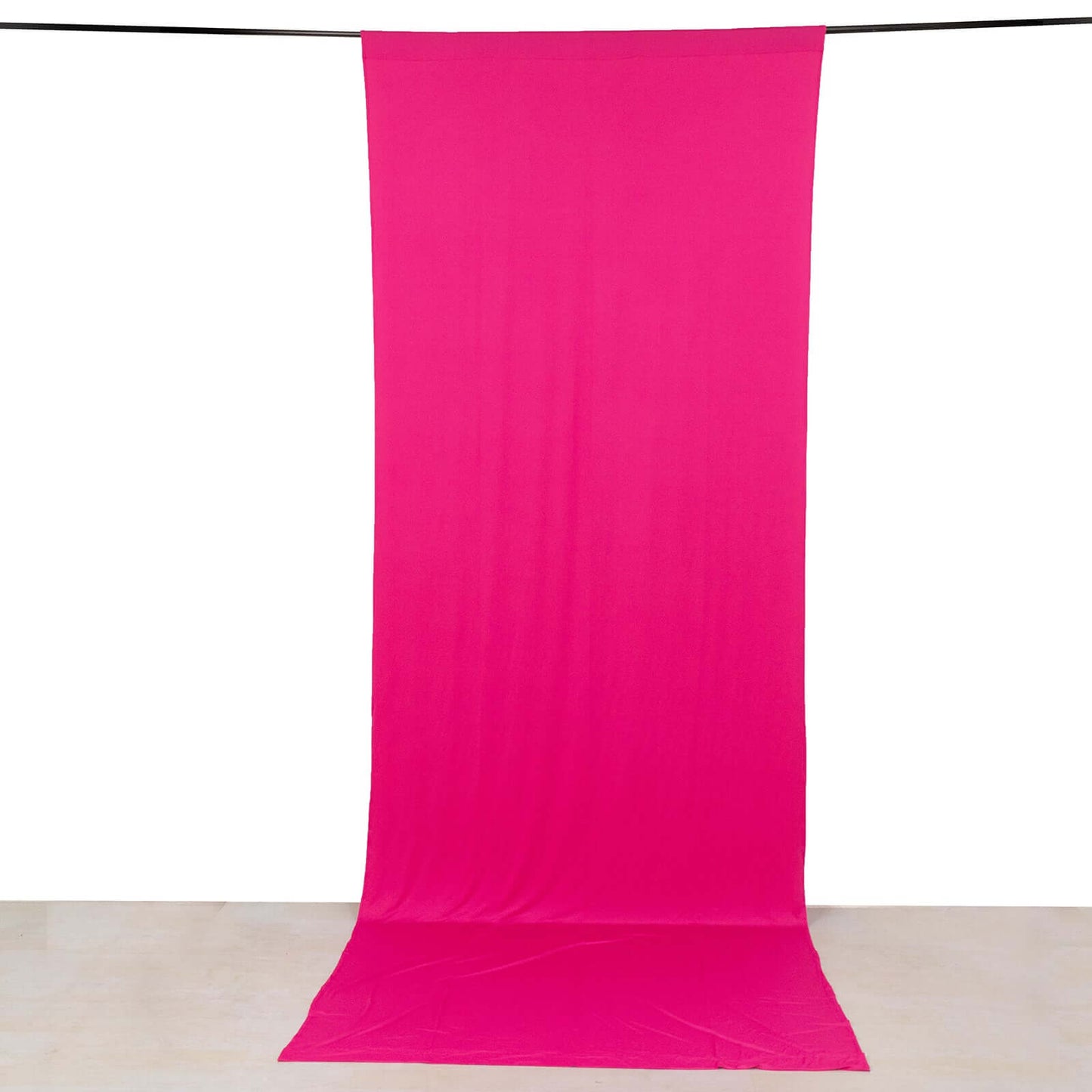 Fuchsia 4-Way Stretch Spandex Event Curtain Drapes, Wrinkle Free Backdrop Event Panel with Rod Pockets - 5ftx14ft
