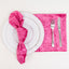 5 Pack Premium Crushed Velvet 20"x20" Napkins Fuchsia - Rich & Textured Finish Dinner Napkins