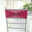 5 Pack Stretch Spandex Chair Sashes Fuchsia - Reusable Chair Bands with Silver Diamond Ring Slide Buckle 5"x14"