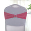 5 Pack Stretch Spandex Chair Sashes Fuchsia - Reusable Chair Bands with Silver Diamond Ring Slide Buckle 5"x14"